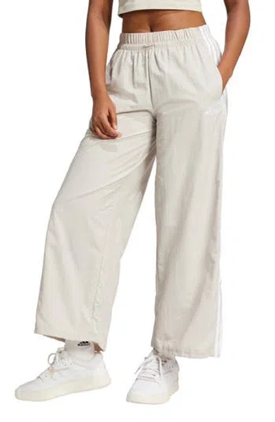 Adidas Originals Adidas Essentials 3-stripes Lifestyle Woven Parachute Pants In Wonder Alumina/white