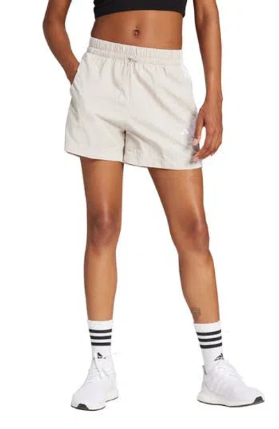 Adidas Originals Adidas Essentials 3-stripes Lifestyle Woven Shorts In Wonder Alumina/white