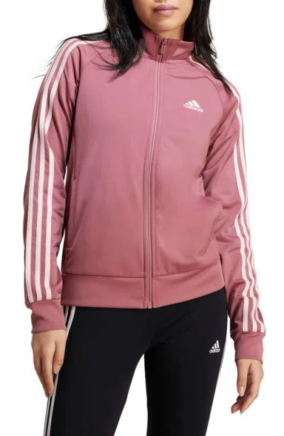 Adidas Originals Adidas Essentials 3-stripes Recycled Polyester Track Jacket In Preloved Crimson