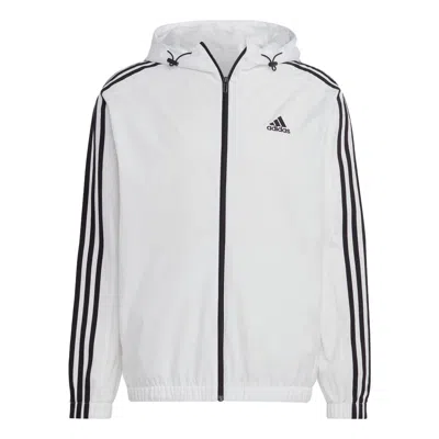 Adidas Originals Adidas Essentials 3-stripes Woven Windbreaker 'white Black'
