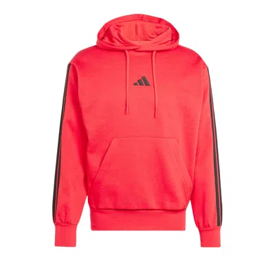 Pre-owned Adidas Originals Adidas Essentials 3-stripes Fleece Hoodie 'pure Ruby / Black' | Red | Men's Size M