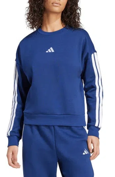Adidas Originals Adidas Essentials 3-stripes Fleece Sweatshirt In Blue