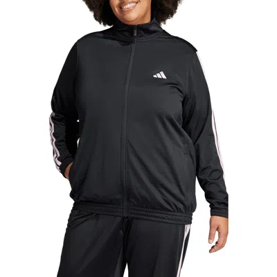Adidas Originals Adidas Essentials 3-stripes Track Jacket In Black/ Clear Pink