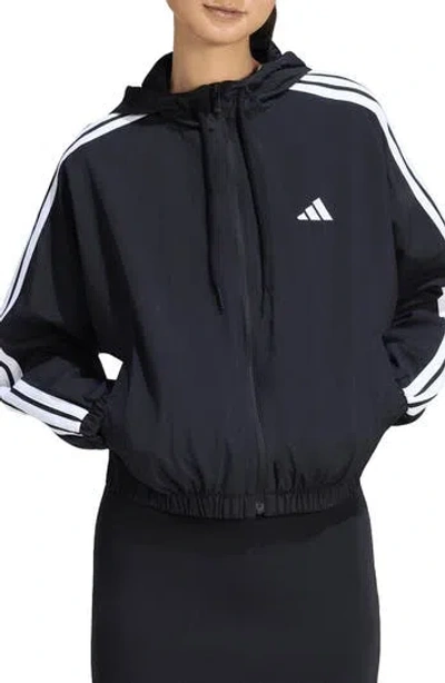 Adidas Originals Adidas Essentials 3-stripes Woven Windbreaker In Blue