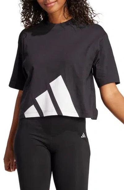 Adidas Originals Adidas Essentials Big Logo Boyfriend T-shirt In Black/white