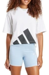 Adidas Originals Adidas Essentials Big Logo Boyfriend T-shirt In White/black
