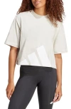 Adidas Originals Adidas Essentials Big Logo Boyfriend T-shirt In Wonder Alumina/white