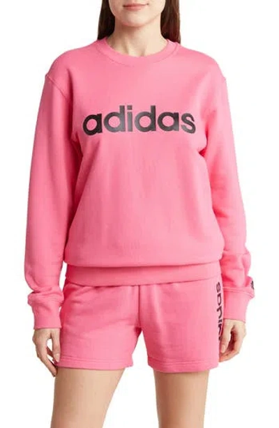 Adidas Originals Adidas Essentials Cotton French Terry Sweatshirt In Pulse Magenta/black