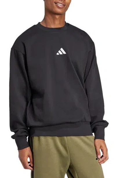 Adidas Originals Adidas Essentials Feelcozy Fleece Crewneck Sweatshirt In Black