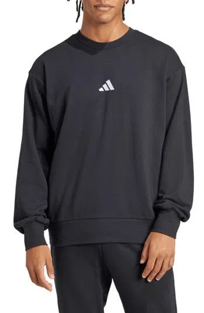 Adidas Originals Adidas Essentials French Terry Crewneck Sweatshirt In Black