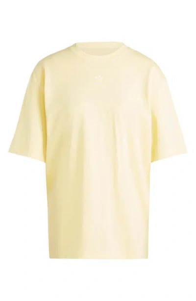Adidas Originals Adidas Essentials Lifestyle Trefoil Logo Cotton T-shirt In Almost Yellow