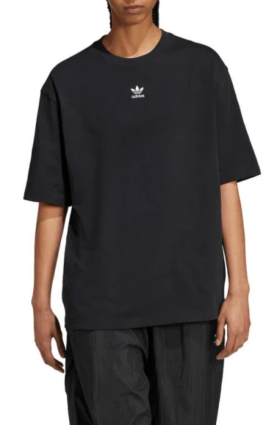 Adidas Originals Adidas Essentials Lifestyle Trefoil Logo Cotton T-shirt In Black