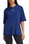Adidas Originals Adidas Essentials Lifestyle Trefoil Logo Cotton T-shirt In Dark Blue