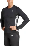 Adidas Originals Adidas Essentials Long Sleeve 3-stripes Workout Top In Black