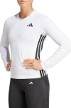 Adidas Originals Adidas Essentials Long Sleeve 3-stripes Workout Top In White