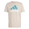 Adidas Originals Adidas Essentials Single Jersey Big Logo T-shirt 'wonder Beige' In Pink