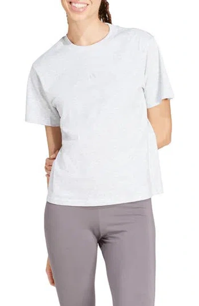 Adidas Originals Adidas Essentials Small Logo Cotton T-shirt In Neutral