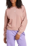 Adidas Originals Adidas Essentials Small Logo Feel Sweatshirt In Warm Clay/white