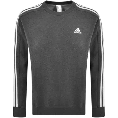 Adidas Originals Men's Essentials Fleece 3-stripes Sweatshirt In Grey