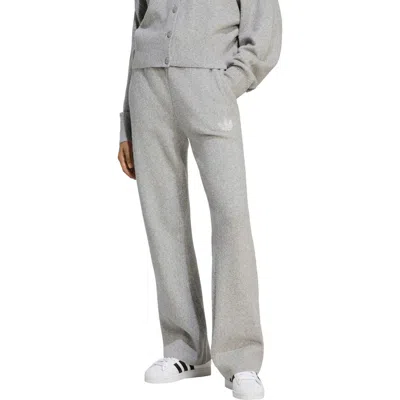 Adidas Originals Adidas Essentials Wide Leg Knit Pants In Medium Grey Heather