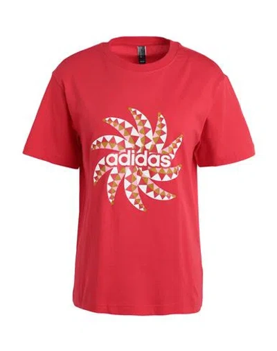 Adidas Originals Adidas Farm Gfx Tee Woman T-shirt Red Size 12 Cotton