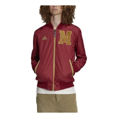 Adidas Originals Adidas Fcb Lny Bomber Limited Bayern Munich Black Soccer/football Logo Jacket Brown Red In Burgundy