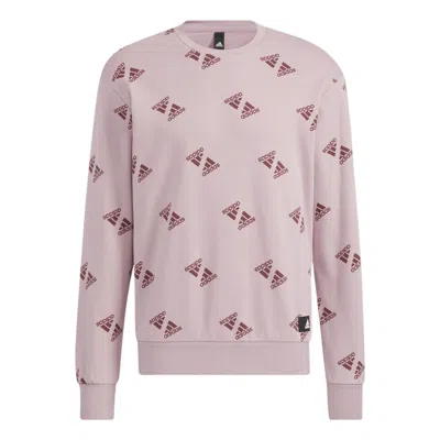 Adidas Originals Adidas Fi Bp1 Aop Swt Full Print Sports Round Neck Pullover Couple Style Pink