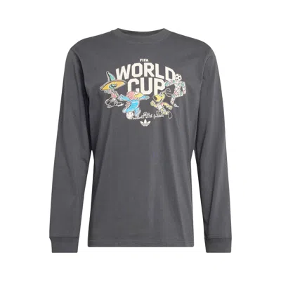 Pre-owned Adidas Originals Adidas Fifa World Cup 26 Mascot Long Sleeve T-shirt 'carbon' | Black | Men's Size L