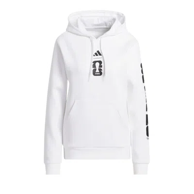 Pre-owned Adidas Originals Adidas Fifa World Cup 26 Match Ball Graphic Hoodie 'white' | Women's Size L