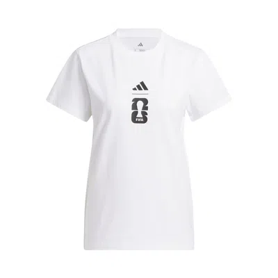 Pre-owned Adidas Originals Adidas Fifa World Cup 26 Match Ball Graphic T-shirt 'white' | Women's Size Xs