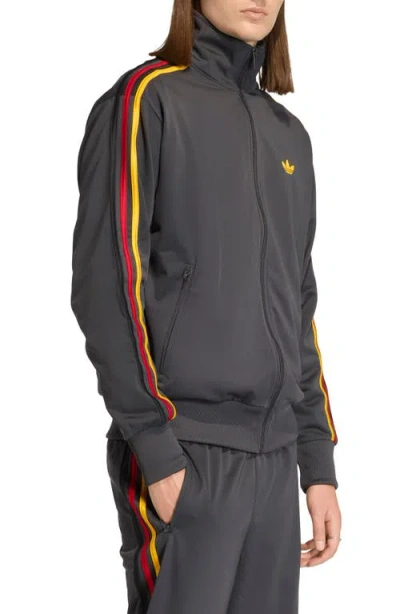 Adidas Originals Mens Adidas Nations Firebird Track Top In Utility Black/collegiate Gold/team Power Red