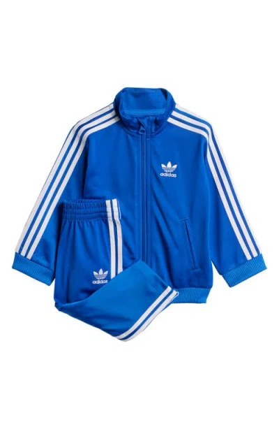 Adidas Originals Babies' Adidas Firebird Recycled Polyester Track Jacket & Pants Set In Blue
