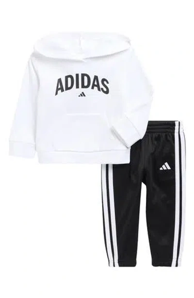 Adidas Originals Babies' Adidas Fleece Hoodie & Joggers Set In White