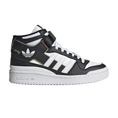 Pre-owned Adidas Originals Adidas Forum Mid J 'black White Iridescent' | Kid's Size 4.5
