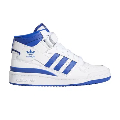 Pre-owned Adidas Originals Adidas Forum Mid J 'white Royal Blue' | Kid's Size 4