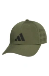 Adidas Originals Adidas Gameday 4 Aeroready Stretch Fit Baseball Cap In Olive Strata/black
