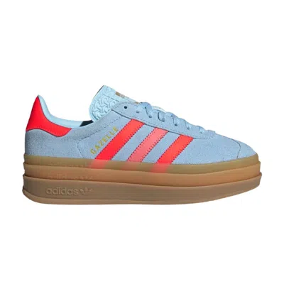 Pre-owned Adidas Originals Adidas Gazelle Bold J 'clear Sky Solar Red' | Blue | Kid's Size 4.5