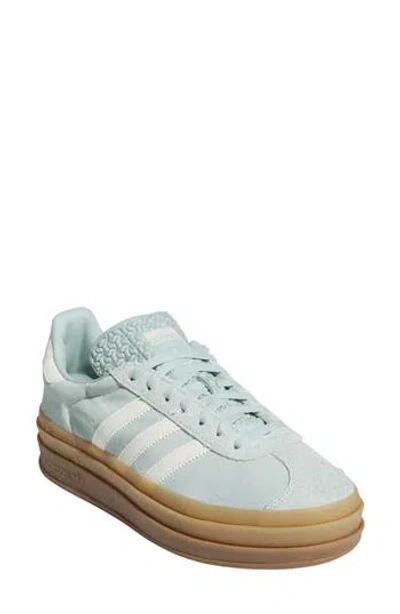 Adidas Originals Adidas Gazelle Bold Platform Sneaker In Ash Green/ Off White/ Gum