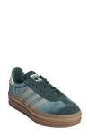 Adidas Originals Adidas Gazelle Bold Platform Sneaker In Green/putty/mineral Green