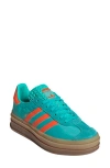 Adidas Originals Adidas Gazelle Bold Platform Sneaker In Mint/impact Orange/mint