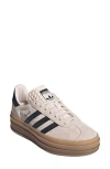 Adidas Originals Adidas Womens Wonder Quaetz Black Blac Gazelle Bold Brand-embellished Suede Low-top Trainers In Beige