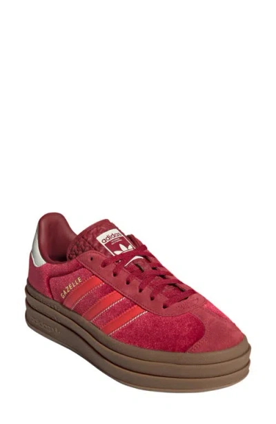 Adidas Originals Adidas Gazelle Bold Platform Sneaker In Red/bright Red/off White