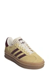 Adidas Originals Adidas Gazelle Bold Platform Sneaker In Yellow/ Maroon/ Wonder White