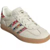 Adidas Originals Adidas Gazelle Indoor Sneaker In Off White/gold Metallic/gum