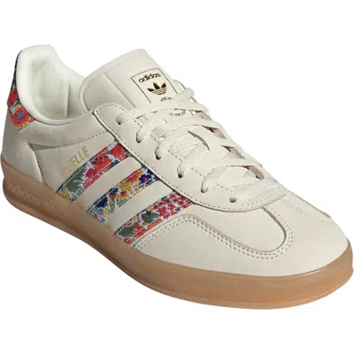 Adidas Originals Adidas Gazelle Indoor Sneaker In Off White/gold Metallic/gum