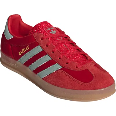 Adidas Originals Gazelle Indoor Velvet Low-top Sneakers In Red