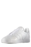 Adidas Originals Adidas Gazelle Indoor Sneaker In White/white/gold Metallic