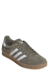 Adidas Originals Adidas Gazelle Sneaker In Olive/white/gold Metallic