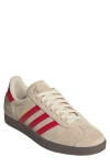 Adidas Originals Adidas Gazelle Sneaker In Sand/better Scarlet/white
