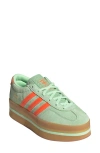 Adidas Originals Womens Adidas Gazelle Stack Suede Low-top Trainers In Green Spark/orange/gum